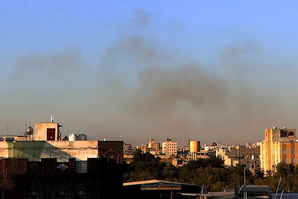 Smoke rises from the area around the International Airport following an airstrike, as seen from Sanaa, Yemen, Thursday, Dec. 26, 2024. (AP) Smoke rises from the area around the International Airport following an airstrike, as seen from Sanaa, Yemen, Thursday, Dec. 26, 2024. (AP)