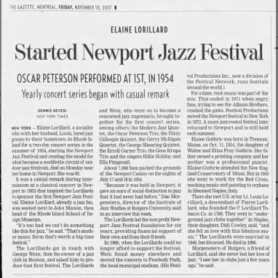 Elaine and Louis Lorillard start the Newport Jazz Festival - Newspapers.com™