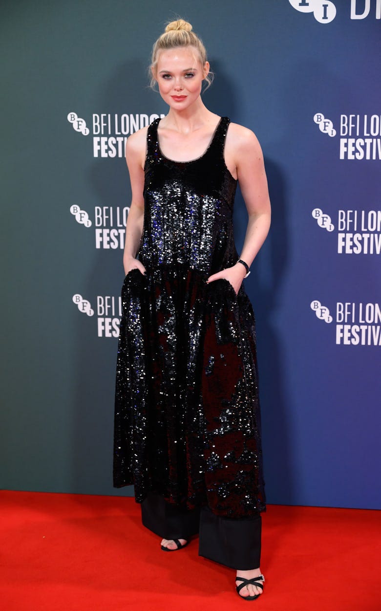 Elle Fanning Updates the Dress-Over-Pants Trick for 2025