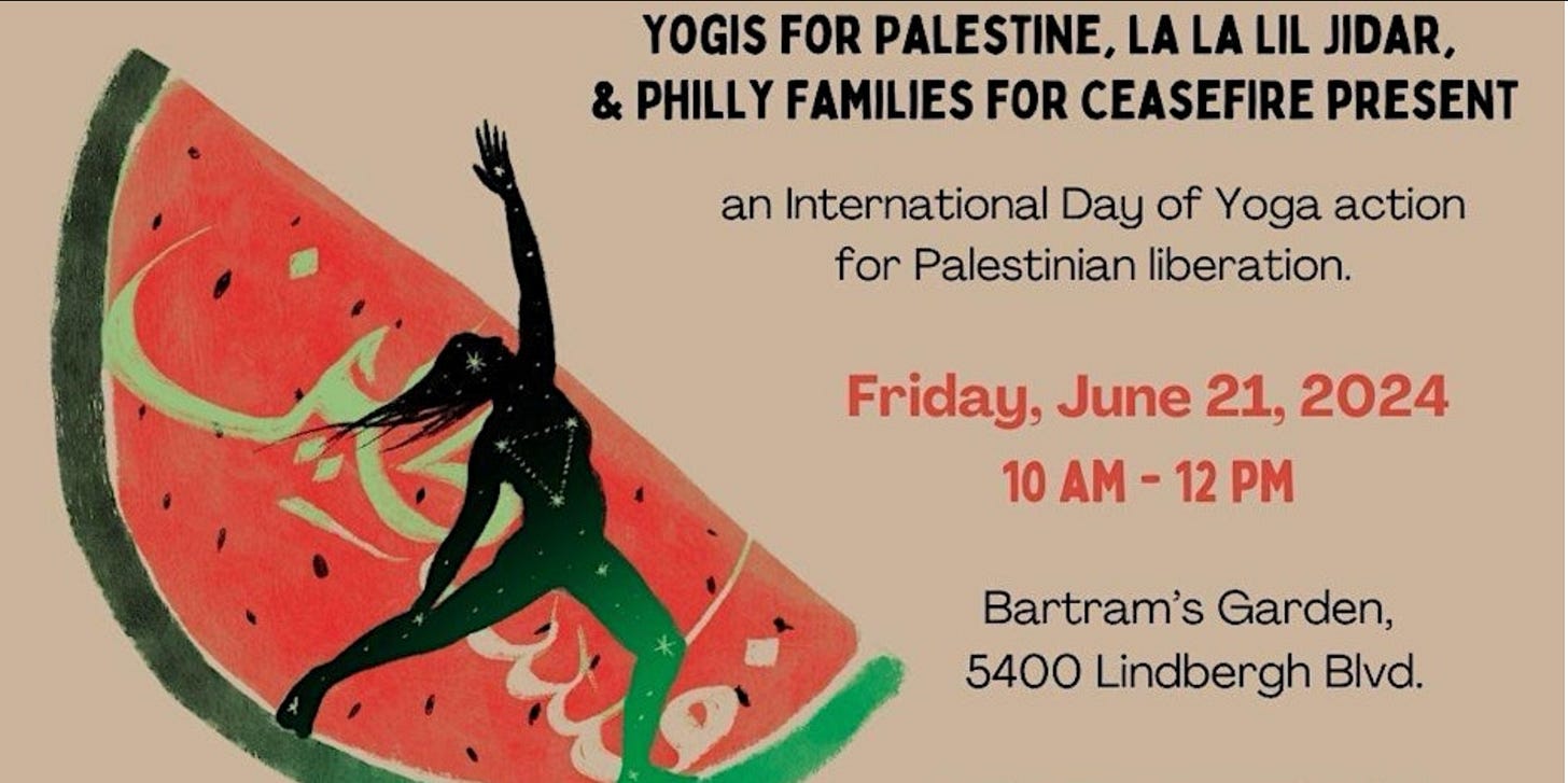 Yogis for Palestine: Int'l Day of Yoga action for Palestinian Liberation