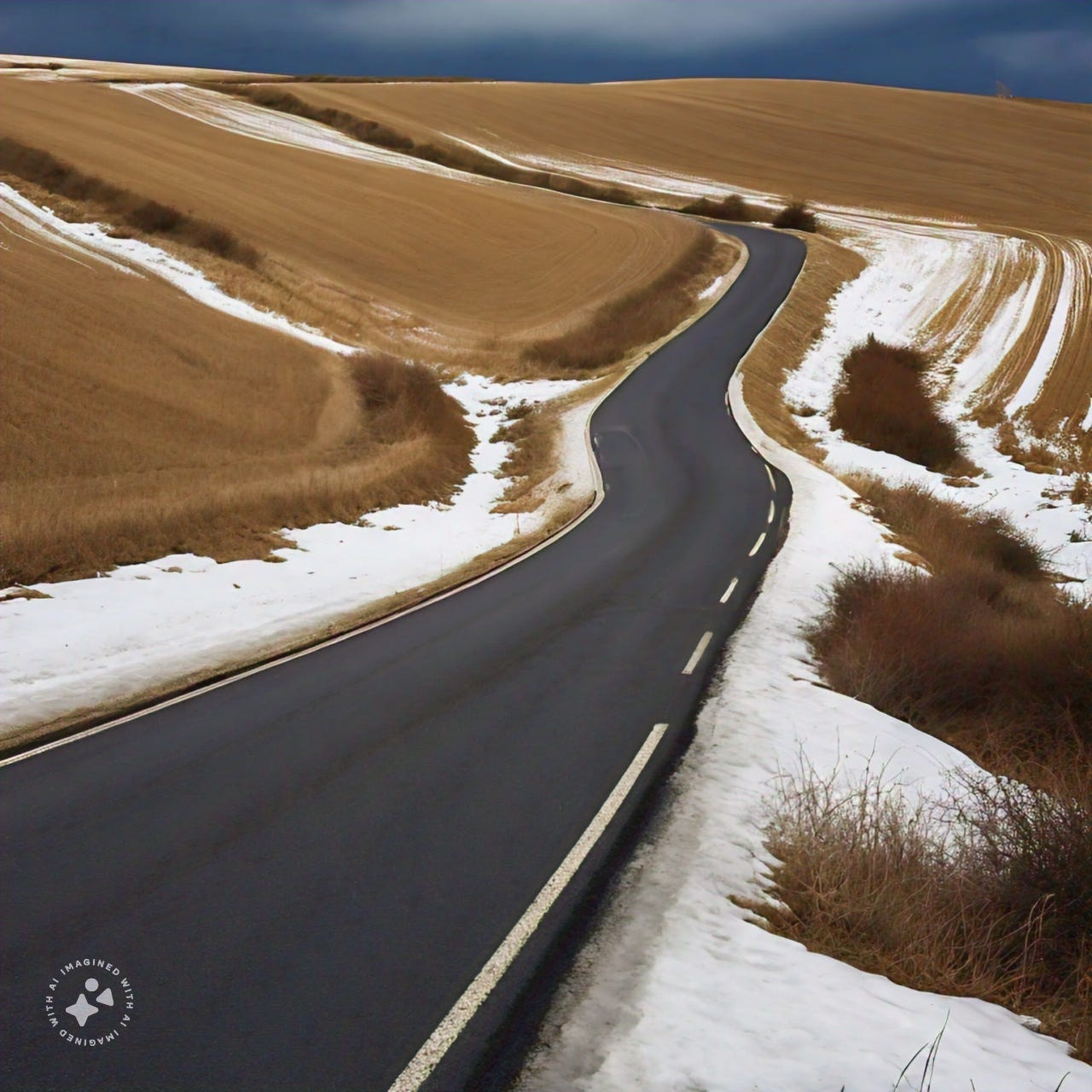 a road between ditches a road between ditches