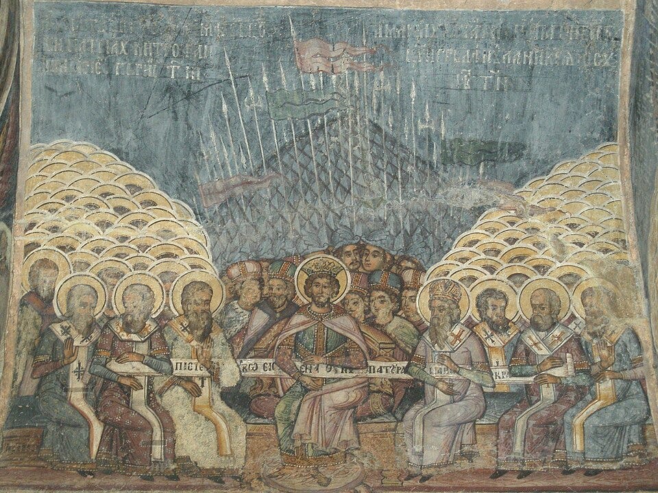 File:First Council of Nicea-stavropoleos church.JPG