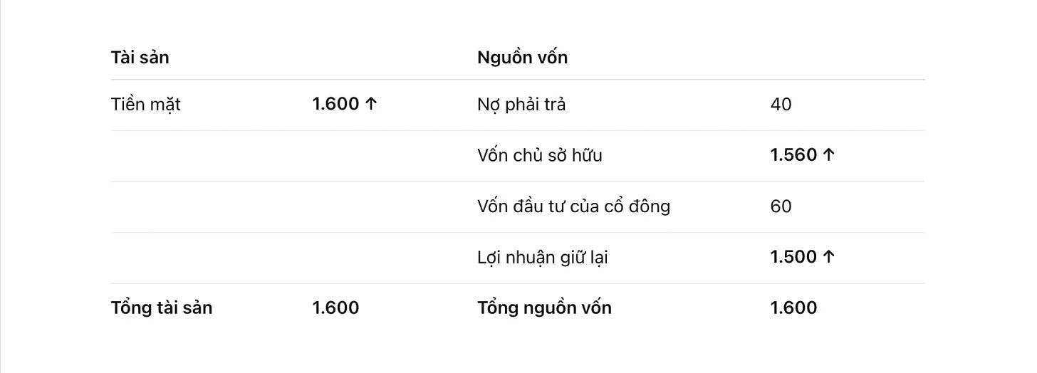 Bảng cân đối kế toán của KMA sai khi đầu tư