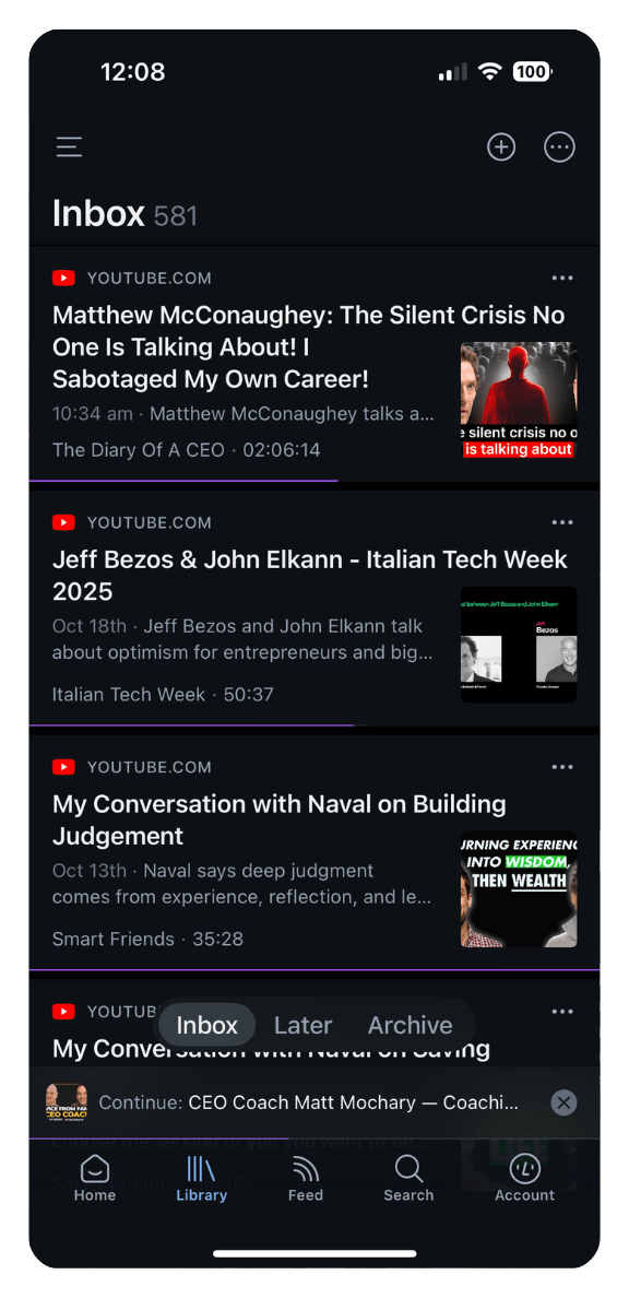 Reader app (homepage)