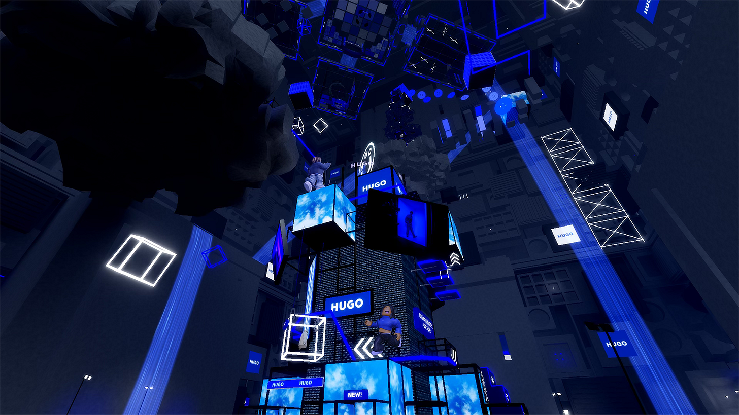 Part of a complex obstacle course in the Planet Hugo Roblox experience