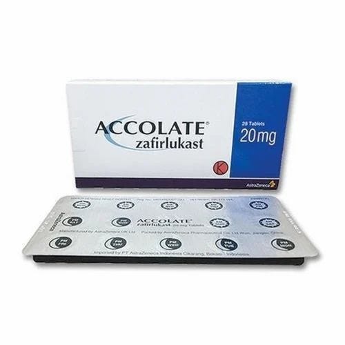 Accolate 20 Mg Tablet (Zafirlukast Tablet), AstraZeneca, Packaging Size:  Strip of 10 tablets