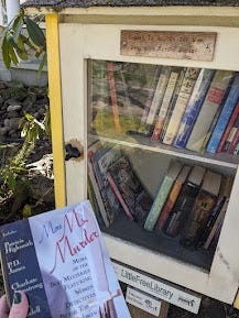 two Little Free Library photos, including a side that reads "FREE YOUR MIND!"