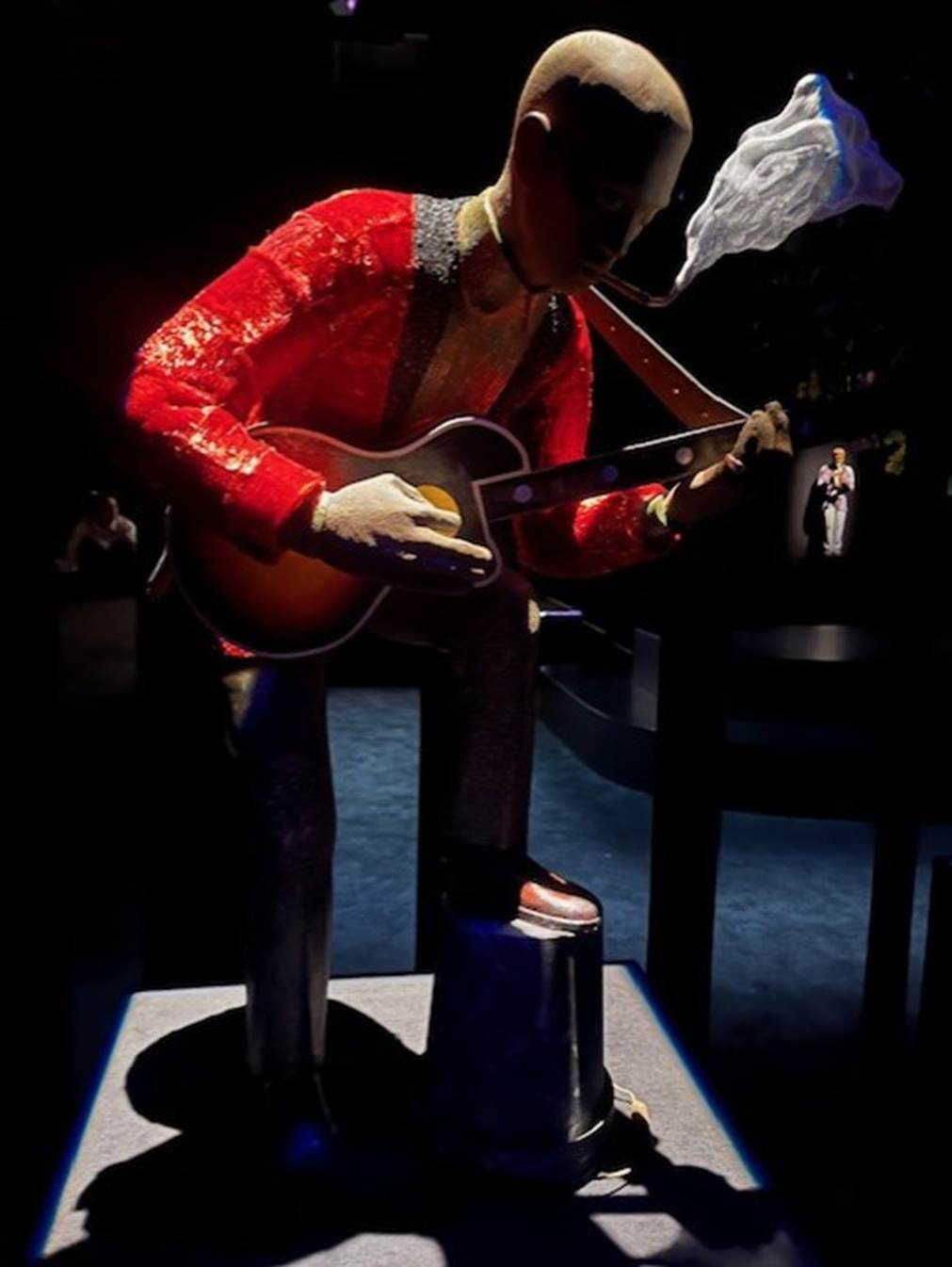 A statue of a person playing a guitar. Beale Street Blues, 2025 A statue of a person playing a guitar. Beale Street Blues, 2025