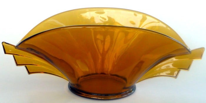 Duncan Miller Art Deco Line 16 Amber Bowl