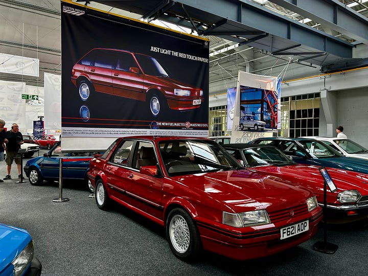 Photos of 4 cars at The Great British Journey A: 1980 Triumph TR7 B: 1986 Jaguar XJS C: 1989 MG Montego EFI D: 1995 Ford Mondeo Images: Roland's Travels