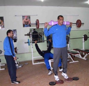 Rivaldo Uzbek makeshift gym