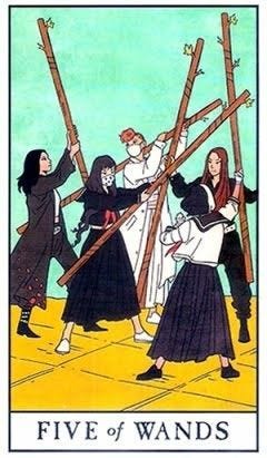Five of Wands- Card from Modern Witch Tarot Deck