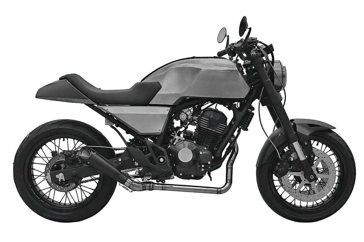 One of the patent photos of the Honda 300cc cafe racer design One of the patent photos of the Honda 300cc cafe racer design