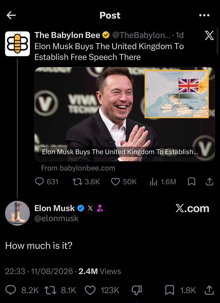 Elon Musk X joke
