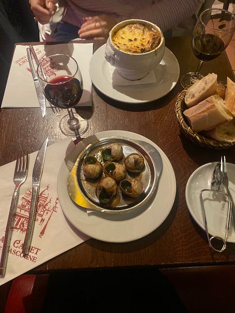 I ate amazing food in Paris.