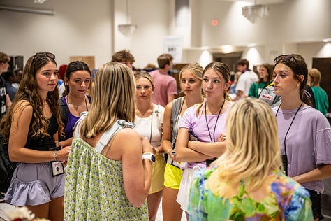 Students enjoy the events of IMPACT. While IMPACT is an opportunity to learn more about campus and get registered for classes, students have time for fun at Camp Butter and Egg! (PHOTOS/Joey Meredith)