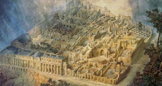 The Bank of England seen from above like an ancient ruin The Bank of England seen from above like an ancient ruin