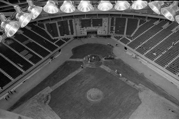 The view looking down from the top of the Astrodome.