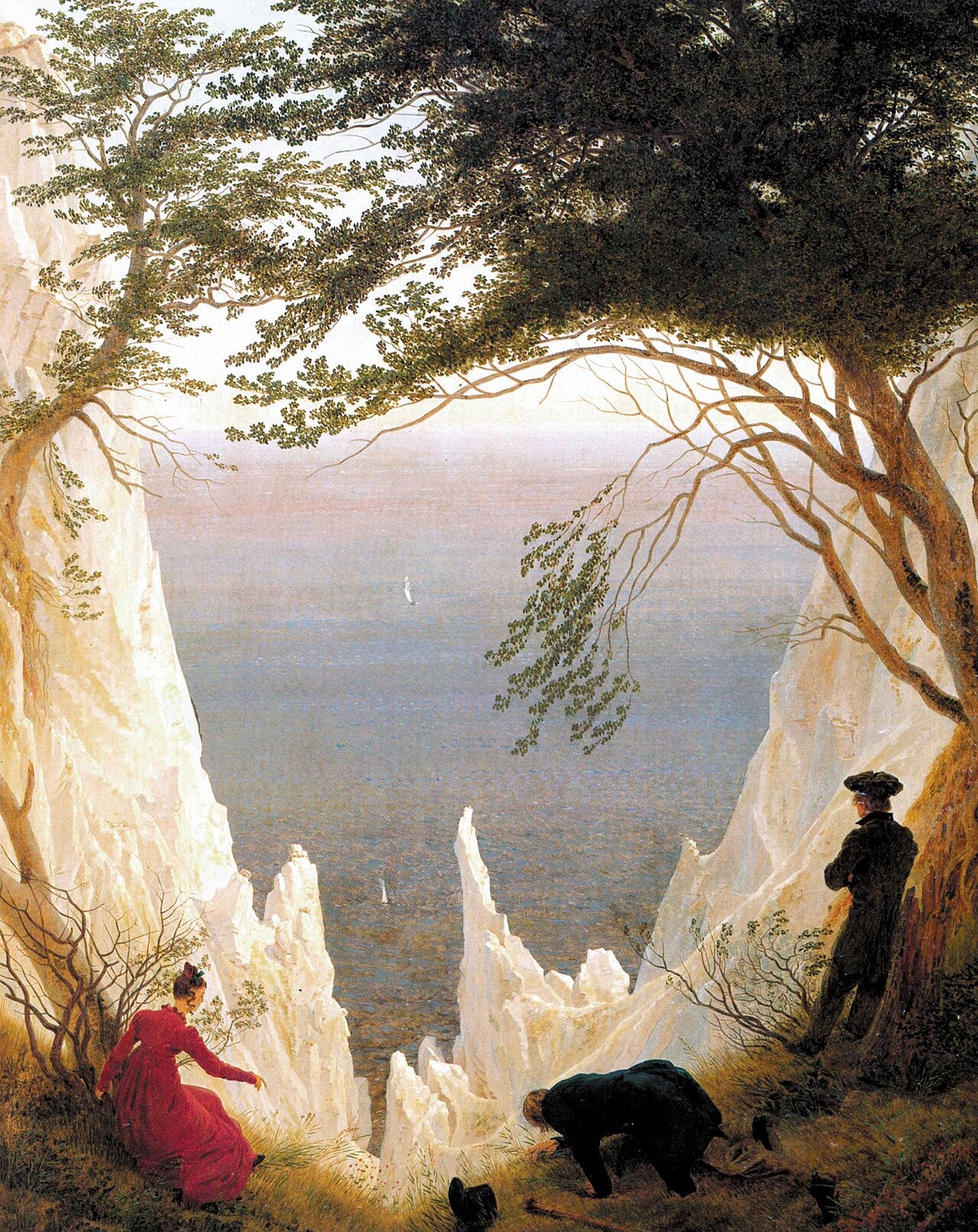 Friedrich chalk cliffs sea Friedrich chalk cliffs sea