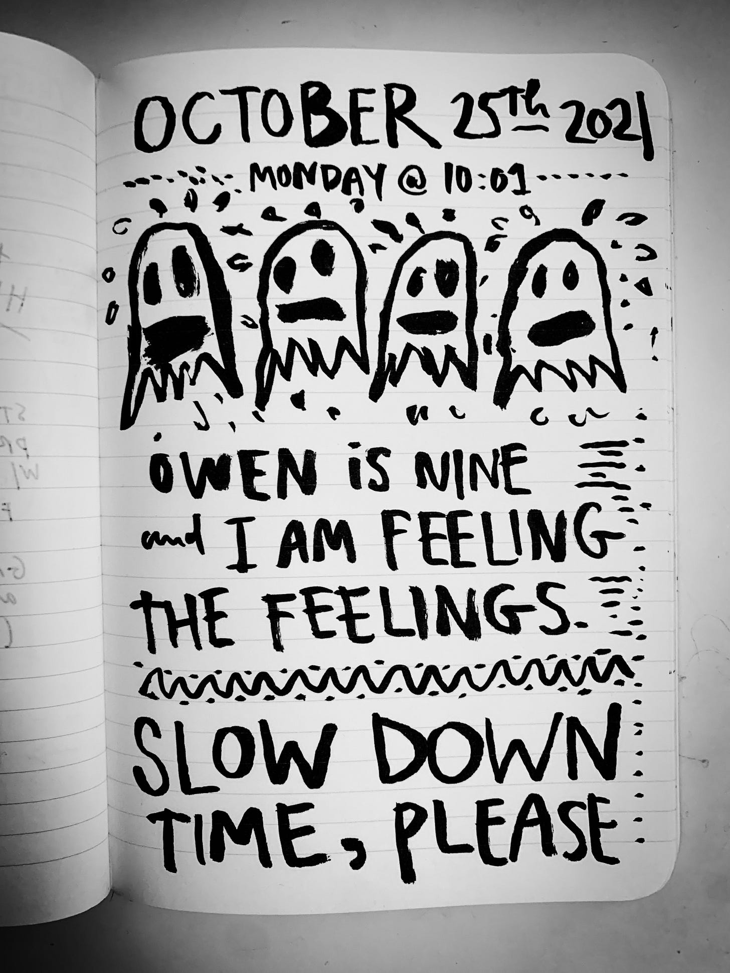 a page from my diary drawn in brush ink