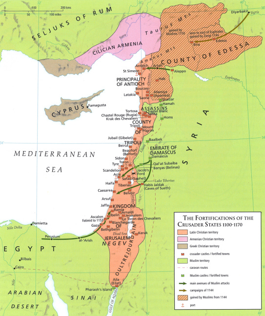 Map - Crusader fortresses Map - Crusader fortresses