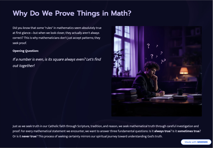 Truth In Math Proving Conjectures: Seeking Truth in Mathematics - A High School Math ...