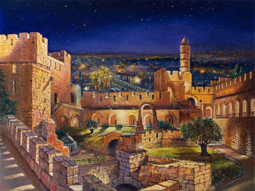 Jerusalem Painting: The Garden of David in the old city of Jerusalem by  Alex Levin