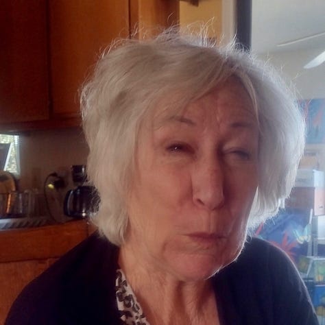 Woman tasting pineapple, three reactions.