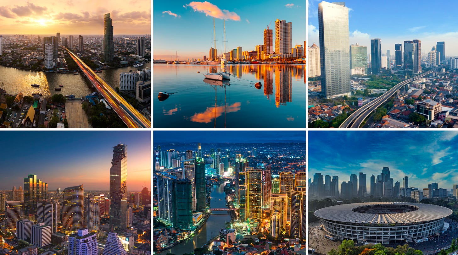 Bangkok, Manila, and Jakarta.