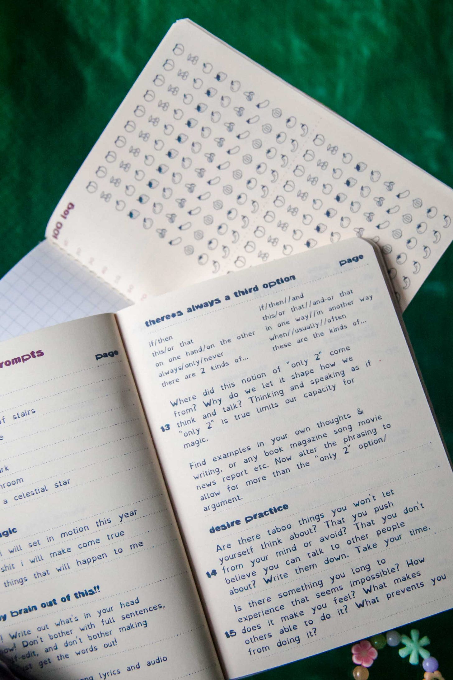 HEAD mini prompt journal interior