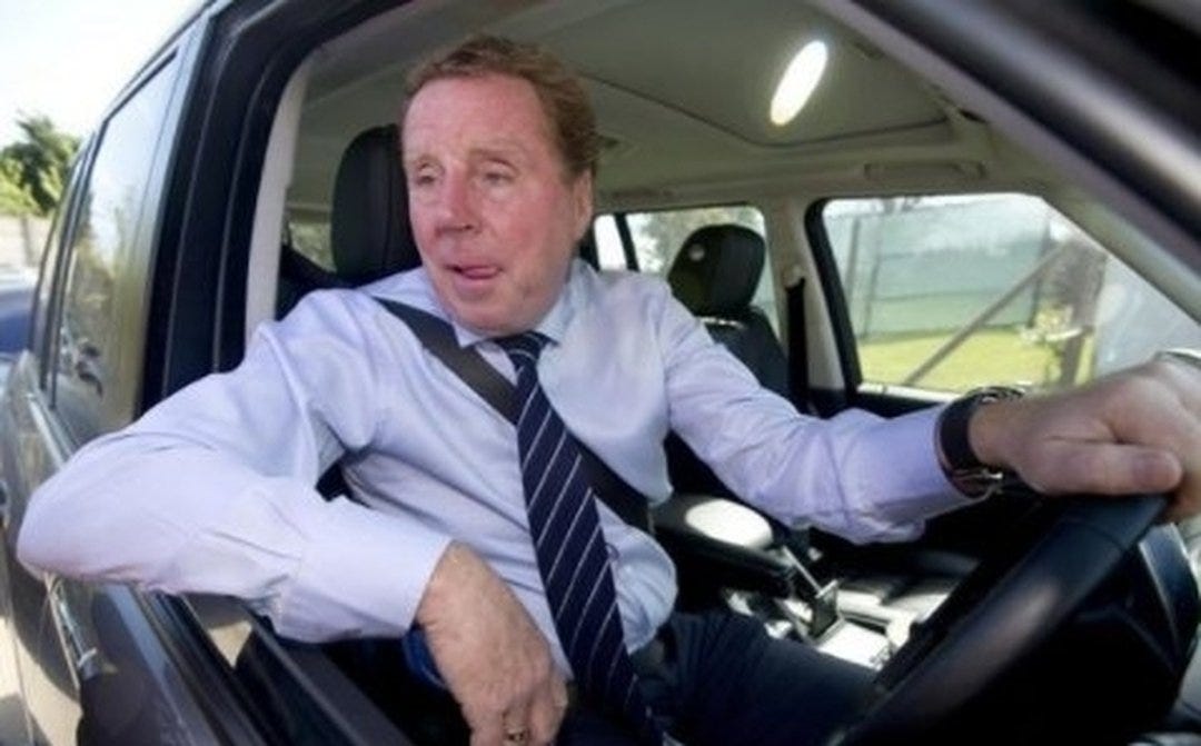 Harry Redknapp giving an interview from his car