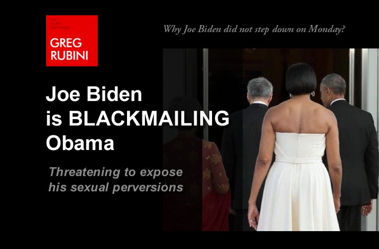 Joe Biden is Blackmailing Obama, threatening to expose his sexual perversions (Sodomy)