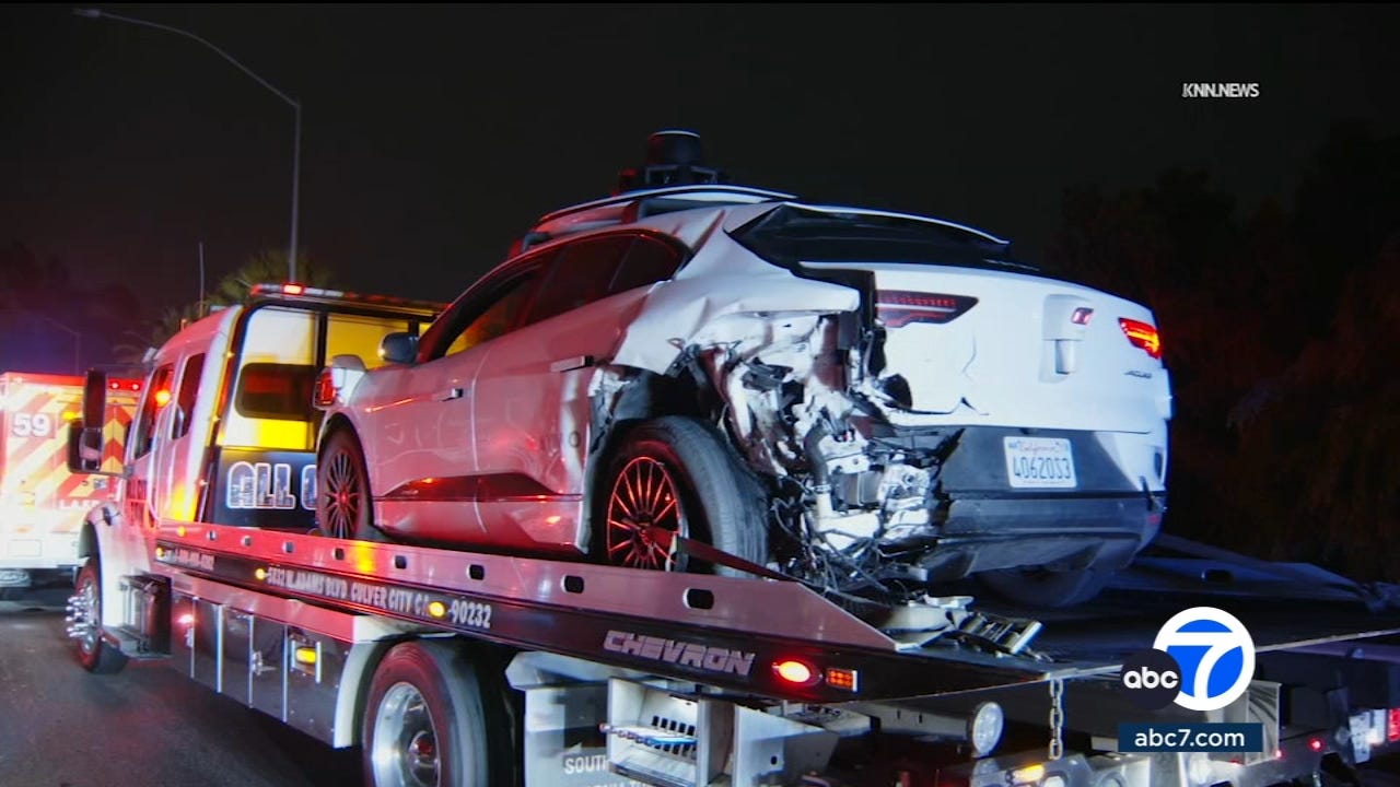 Waymo vehicle involved in crash on 10 Freeway in West Los Angeles - ABC7  Los Angeles