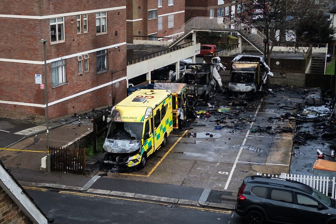 Arson Attack On Jewish Community Ambulance Service In North London