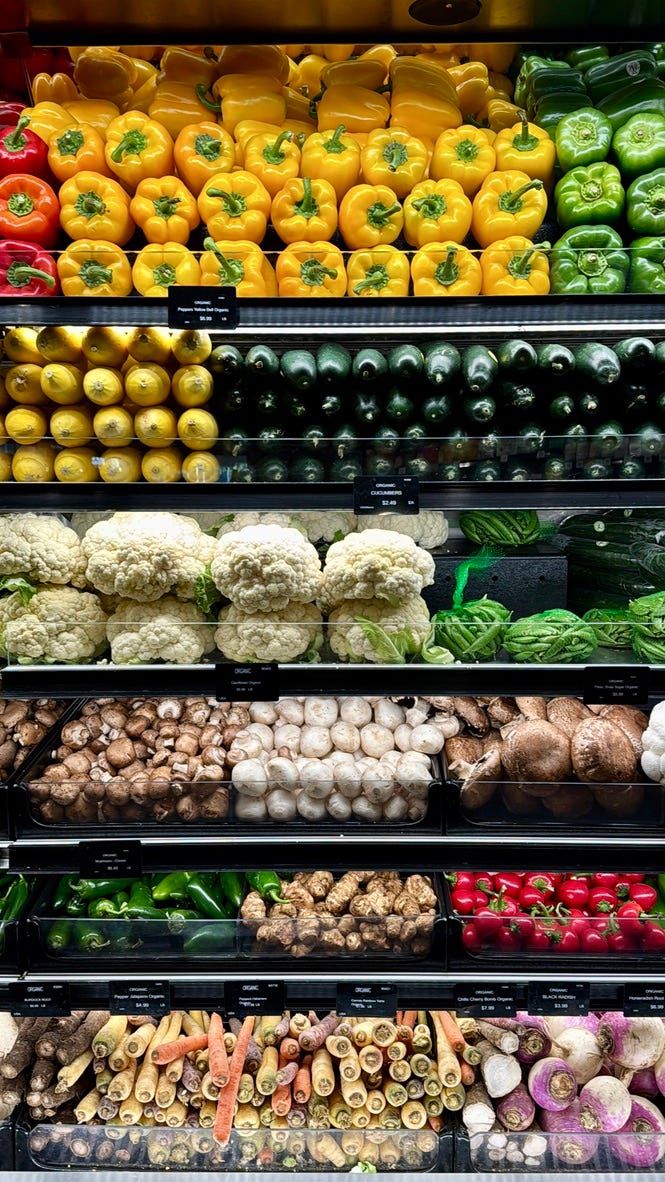 vegetables in a grocery store