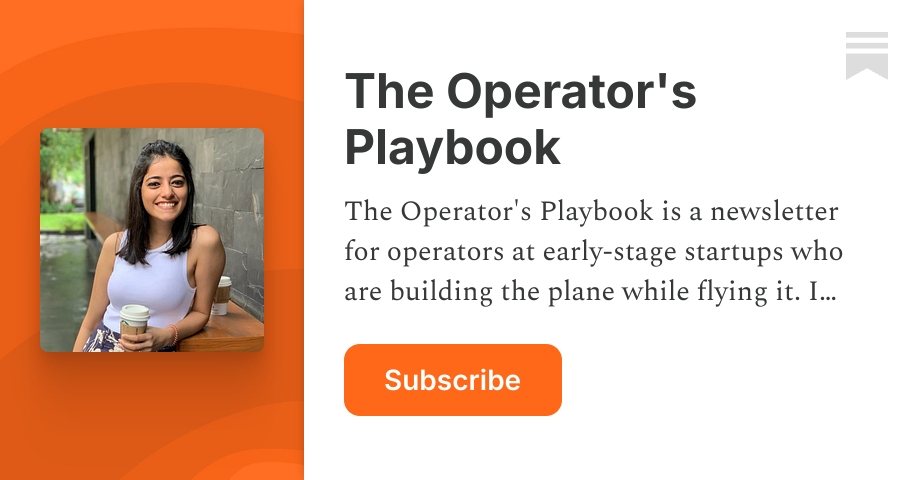 The Operator's Playbook | Pooja Mathur | Substack