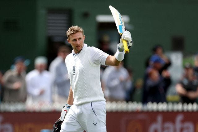 Joe Root takes the applause after walking off unbeaten on 153