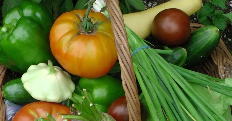 a basket filled with lots of different types of vegetables