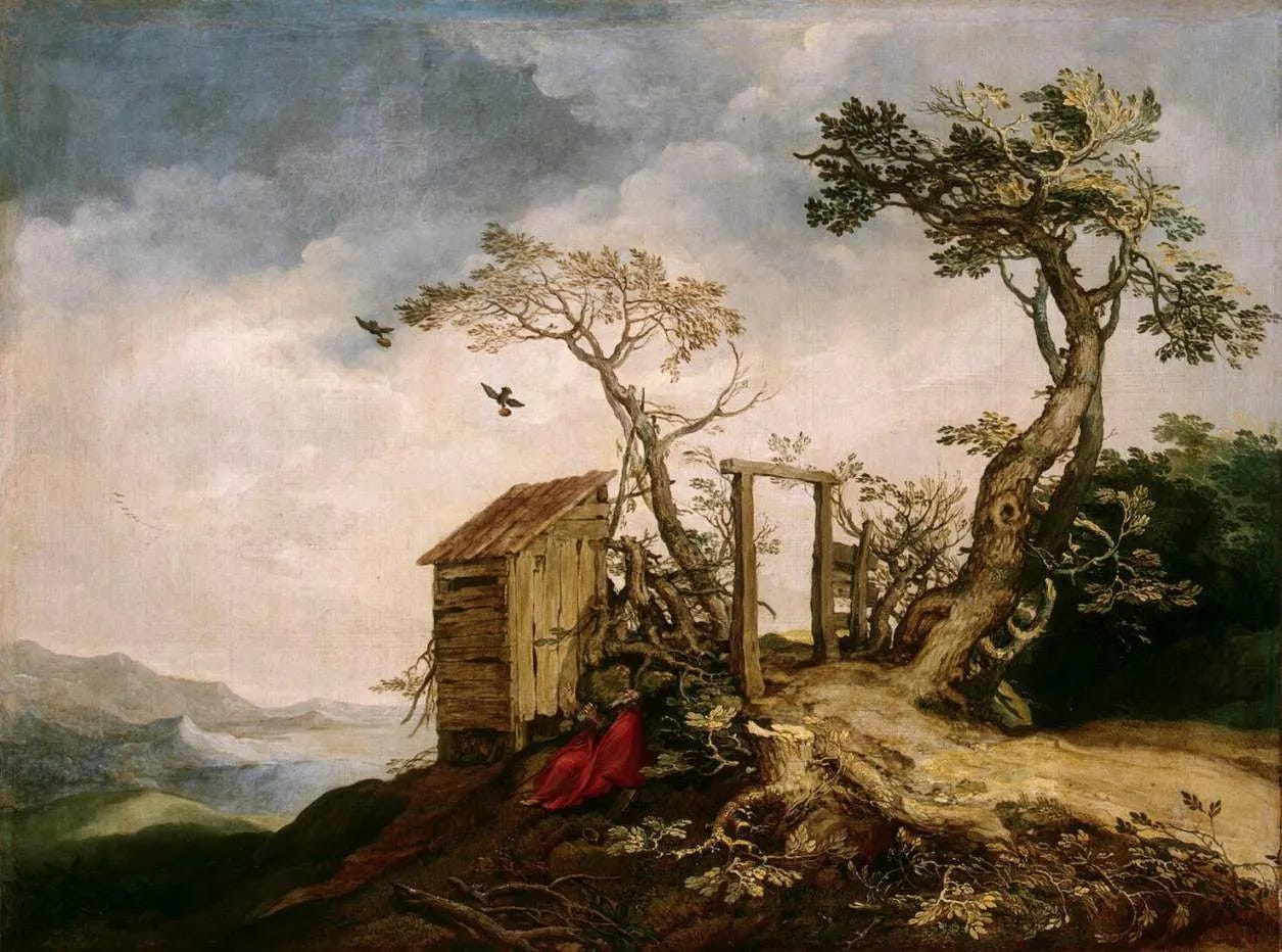 Abraham Bloemaert — Landscape with the Prophet Elijah in the Desert (c. 1610)