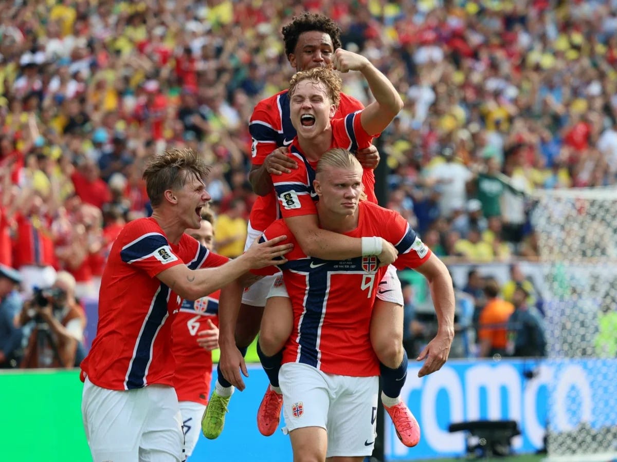 Haaland marca dois e Noruega elimina o Brasil nas oitavas da Copa