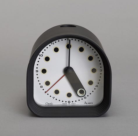 a range of vintage alarm clocks