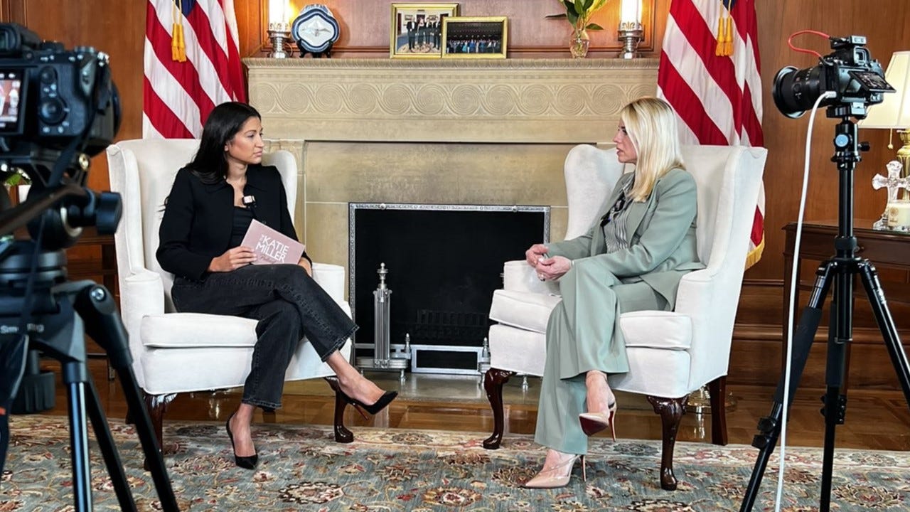 Attorney General Pam Bondi is interviewed by Katie Miller