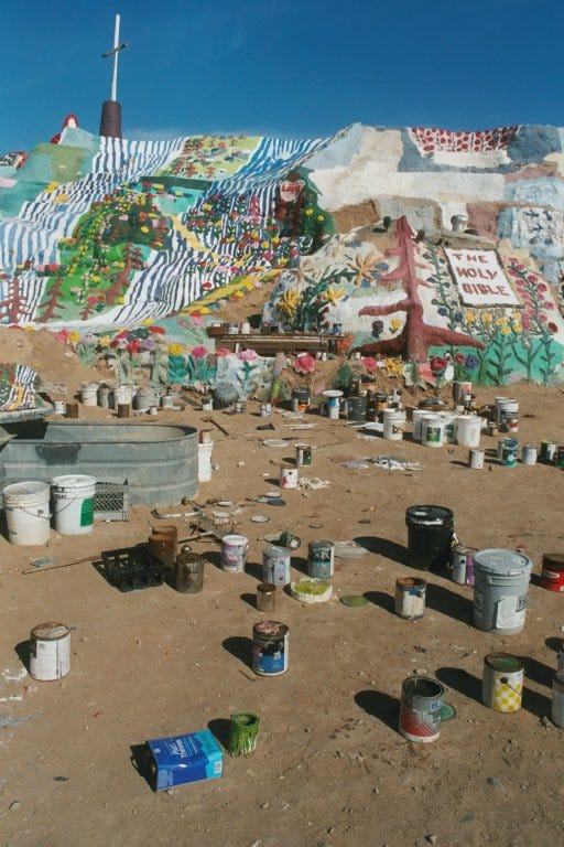 Salvation Mountain, a brightly colored manmade mountain Salvation Mountain, a brightly colored manmade mountain