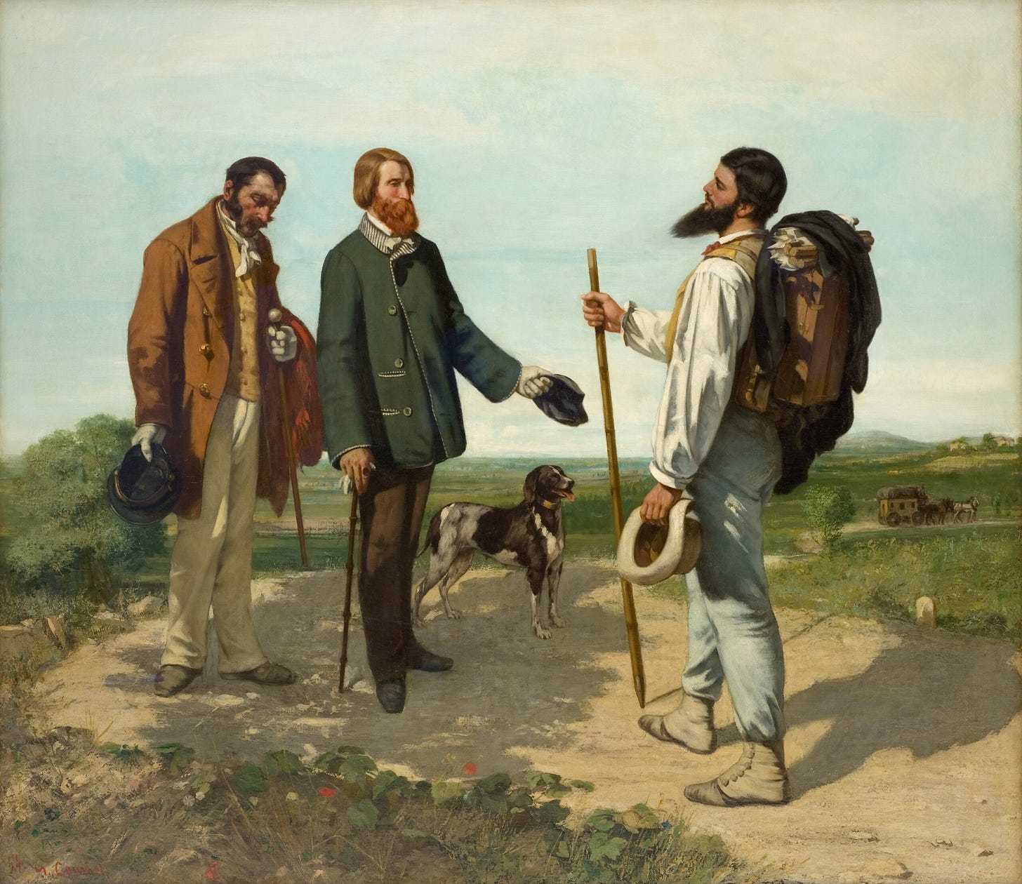 Courbet greeting a patron on a road Courbet greeting a patron on a road