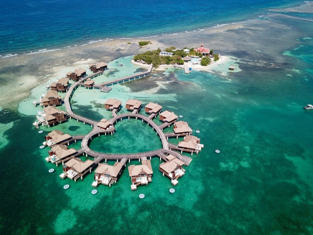Jamaican houses built upon the sea