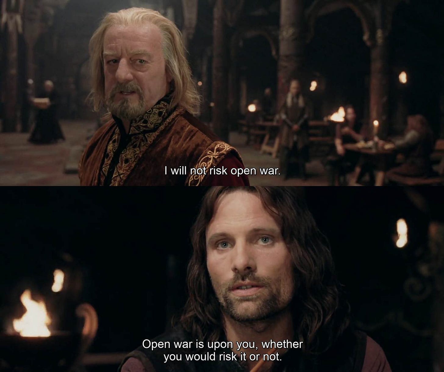 Josh Daws on X: "Conservatives like to picture themselves as Frodo trying  to defeat Sauron by destroying the ring of power when they're actually  Théoden refusing to use *any* power at all.