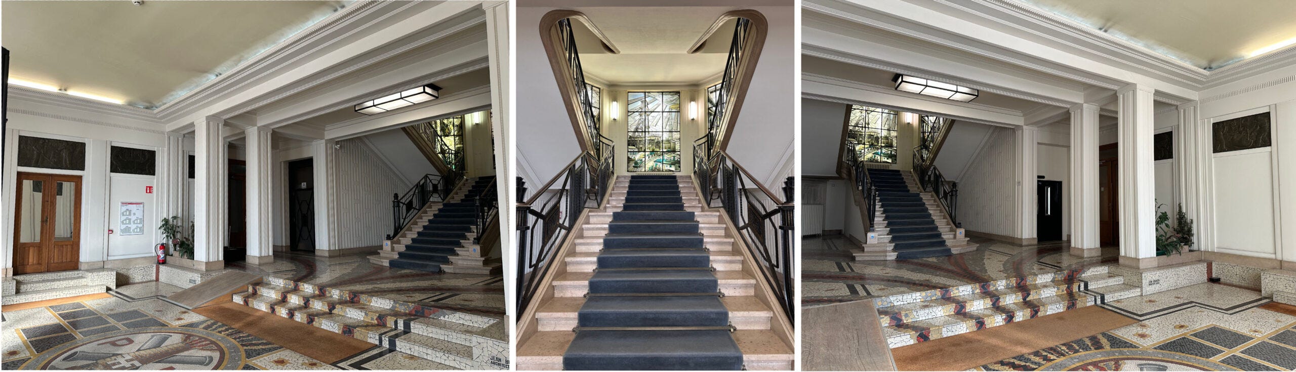 The lobby and main staircase of PAM SA today, one office building of the University of Lorraine (photograph by the author). The lobby and main staircase of PAM SA today, one office building of the University of Lorraine (photograph by the author).
