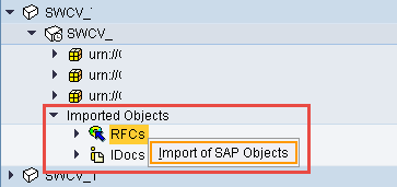 Right Click on RFC under Imported Objects to Import RFC import-roc-esr-web-service-pi-po