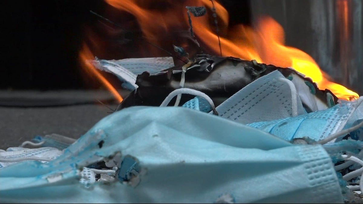 'Total liberation' - New Yorkers hold mask-burning party in Midtown
