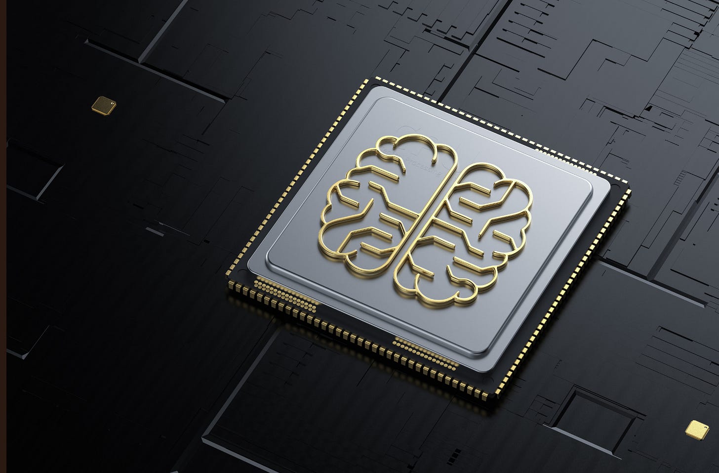 A gold brain circuit chip mounted on a dark motherboard, representing AI hiring algorithms that score and track job applicants before a human sees their résumé. Career Communiqué — The Machine Remembers You. A gold brain circuit chip mounted on a dark motherboard, representing AI hiring algorithms that score and track job applicants before a human sees their résumé. Career Communiqué — The Machine Remembers You.